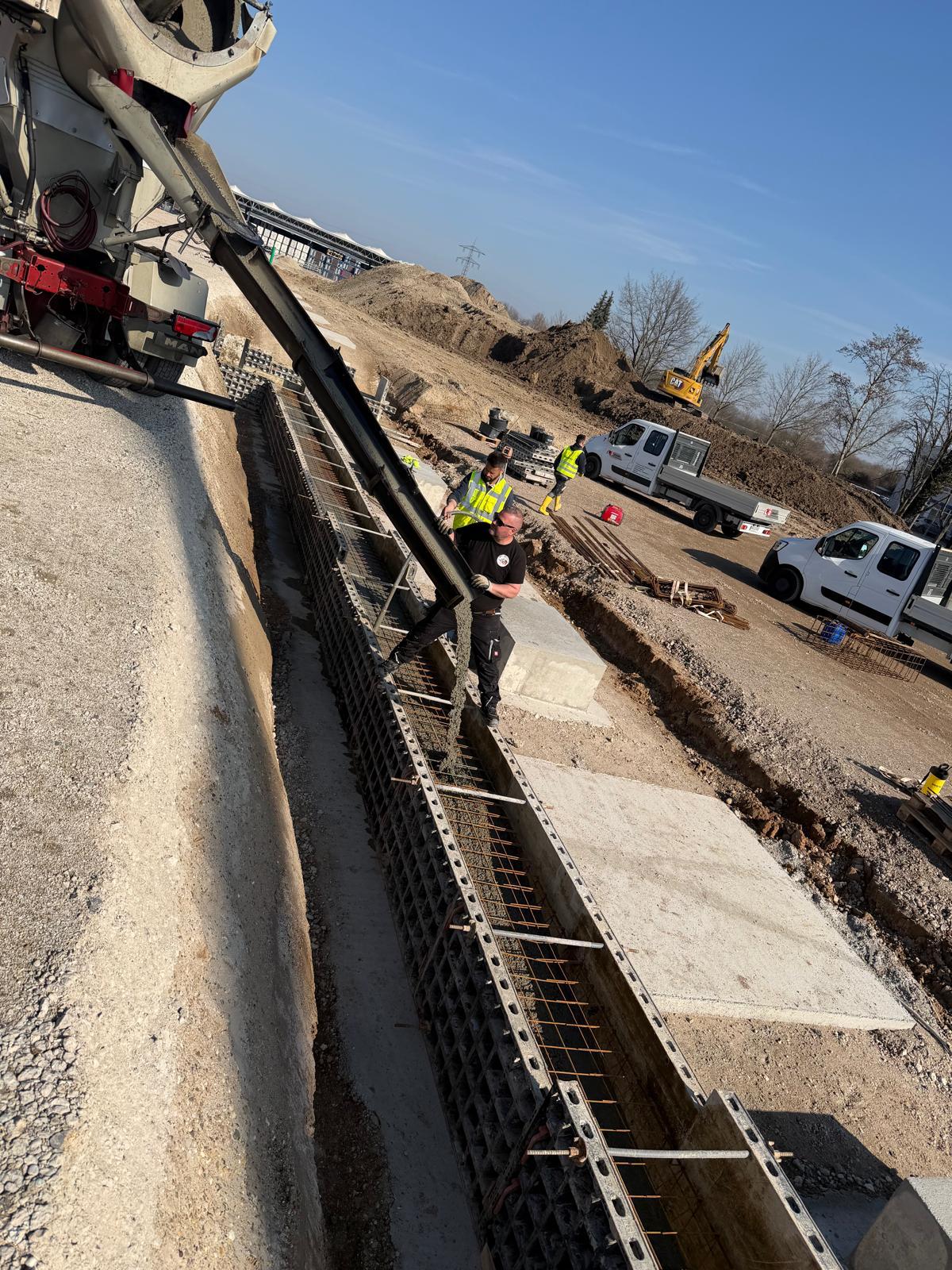 Fundamentarbeiten auf der Baustelle