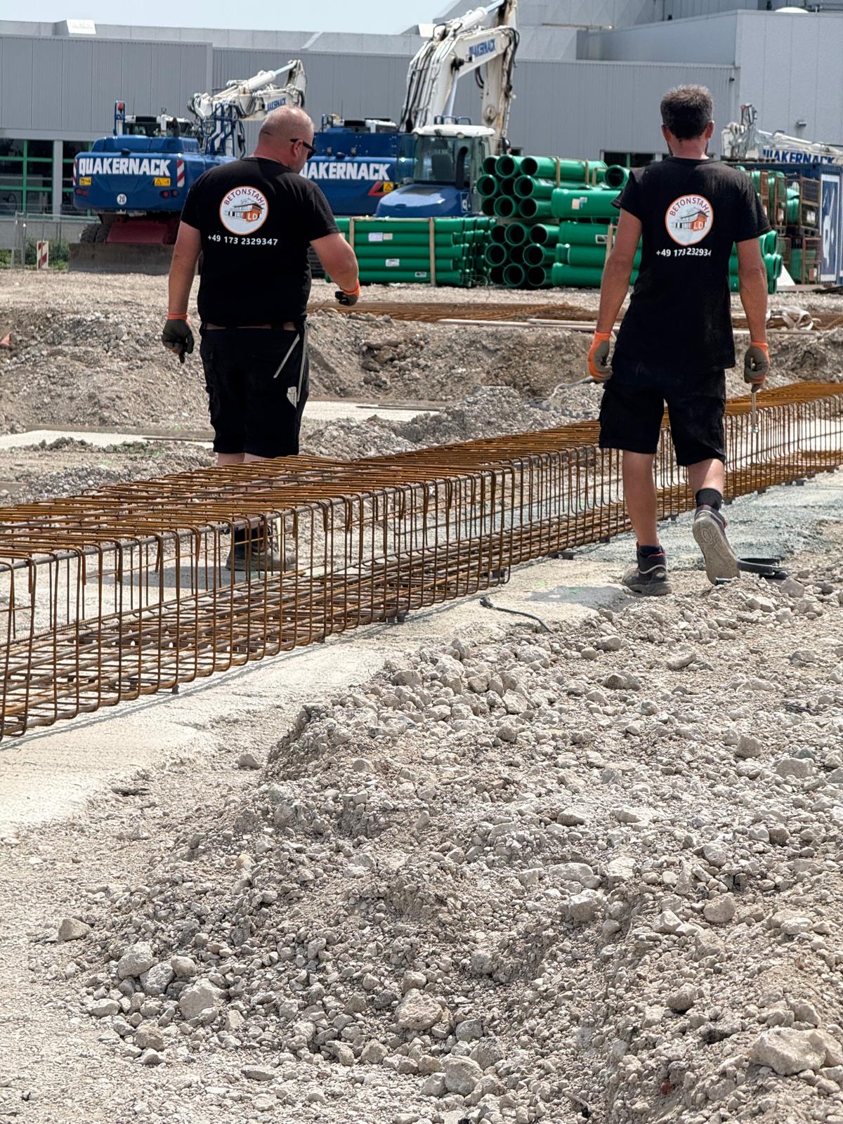 Betonstahlkörbe und Anschlussbereiche